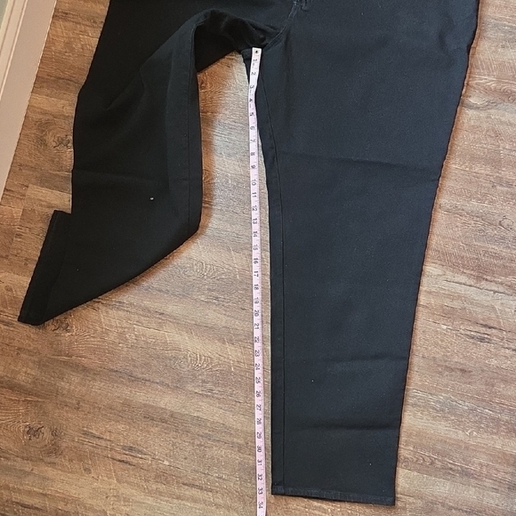 Lee Black Jeans Relaxed Fit Tapered Leg Side Elastic At Waist Women's 26W Long - Picture 12 of 16